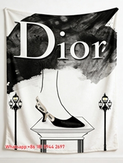 Dior High Heel Art Print Flannel Sofa Throw Blanket D053